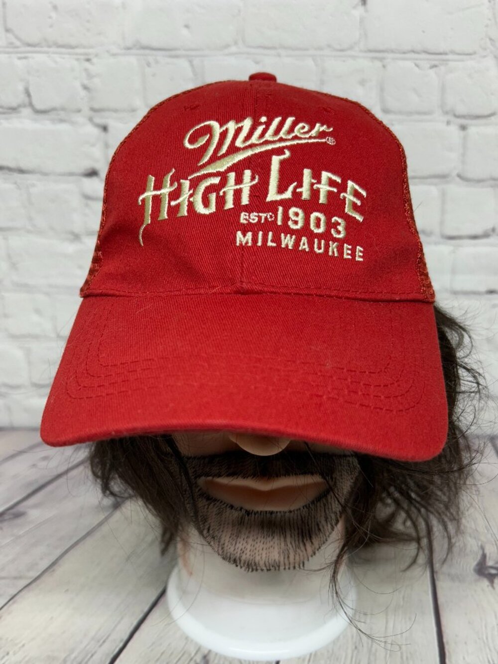 Miller High Life Est 1903 Milwaukee Trucker Hat Mesh Cap Snapback Red
